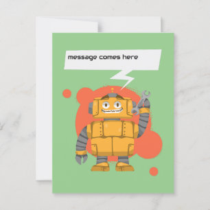 Robot Custom-Meldung Postkarte