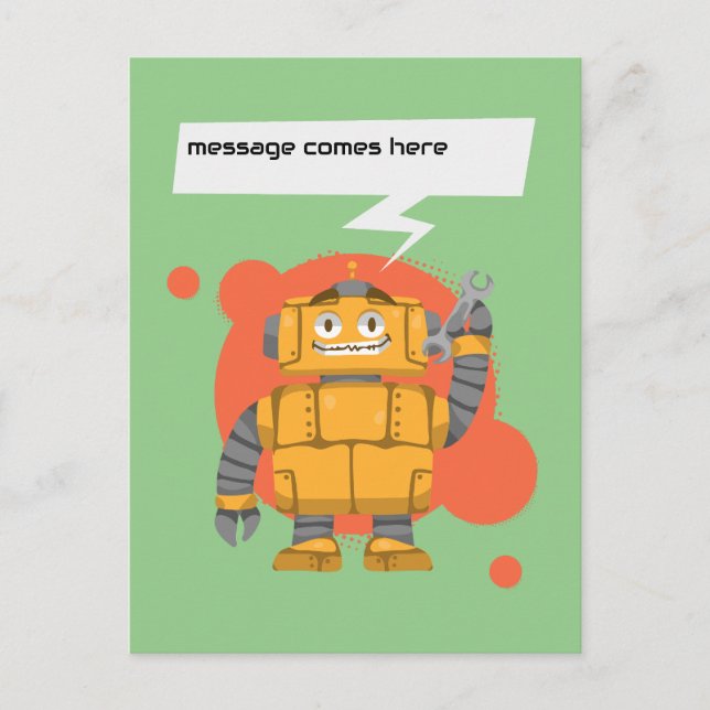 Robot Custom-Meldung Postkarte (Vorderseite)