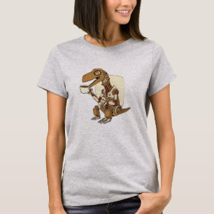 Robot Dinosaur Drinking Coffee  T-Shirt