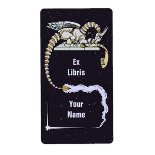 Robot Dragon Writing in Scroll Buchzeichen