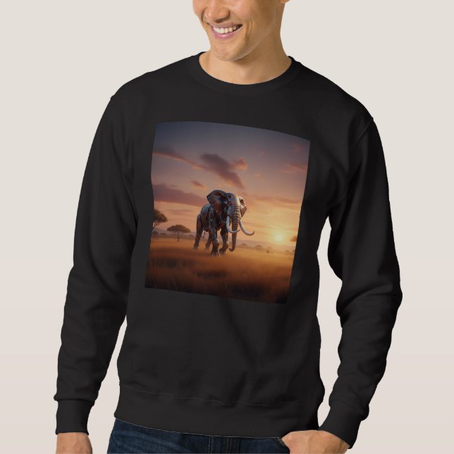 Robot Elephant at Sunset Sweatshirt (Vorderseite)
