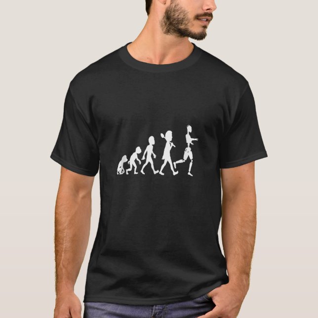Robot Evolution Lustig Nerd Computer Robotik Geek  T-Shirt (Vorderseite)