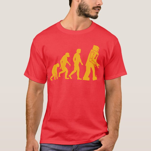 Robot Evolution Sheldon Cooper Big Bang Theorie T-Shirt (Vorderseite)