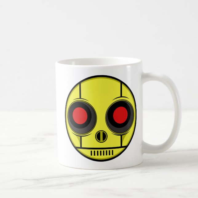 Robot Face Coffee Tasse (Rechts)
