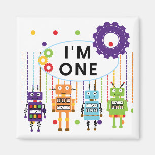 Robot First Birthday Tshirts und Geschenke Magnet