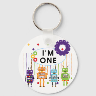 Robot First Birthday Tshirts und Geschenke Schlüsselanhänger