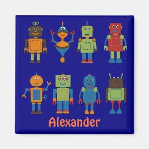 Robot Friends Child's Personalisierter Kühlschrank Magnet