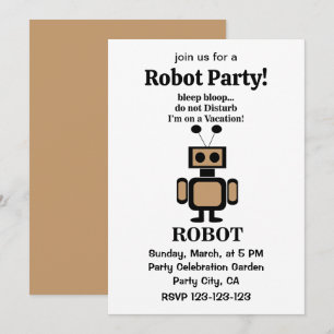 Robot Funny Tech Party Einladung