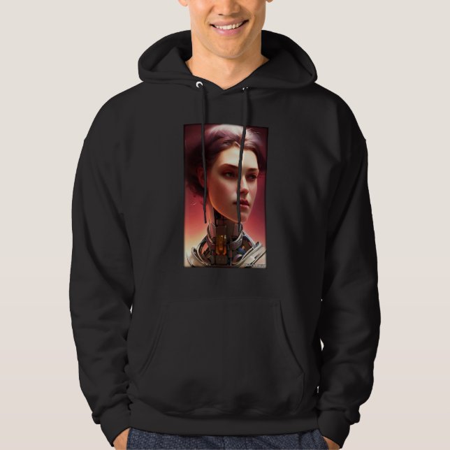 Robot Future Technology Science Frau Retro Vintag Hoodie (Vorderseite)
