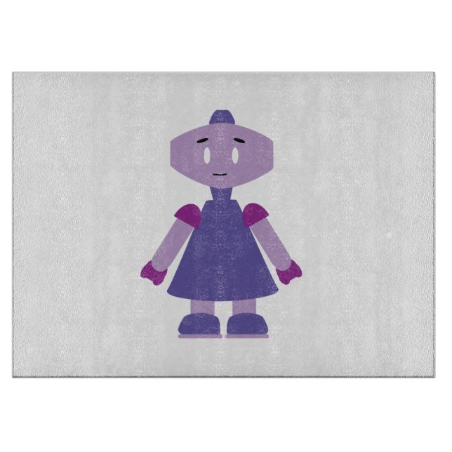Robot Girl Cartoon Schneidebrett (Vorderseite)
