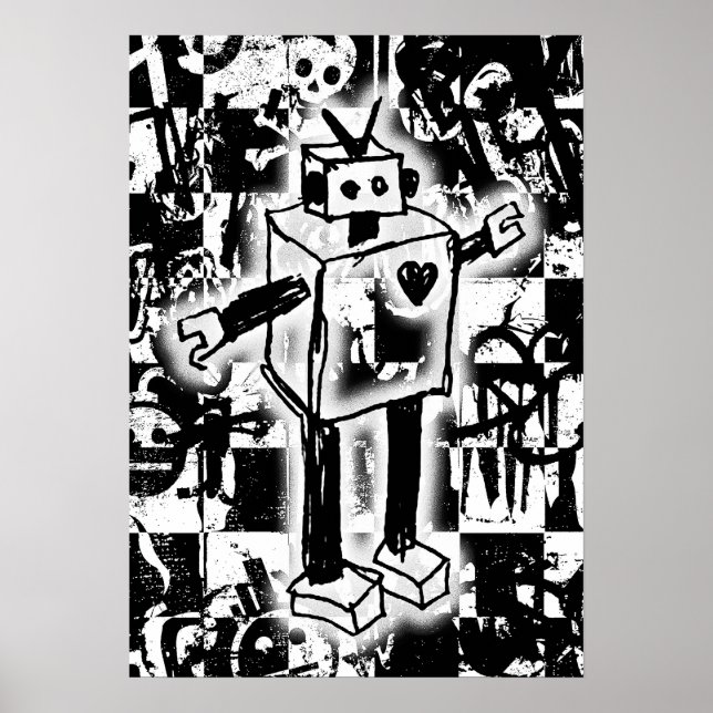 Robot Graffiti Poster (Vorne)
