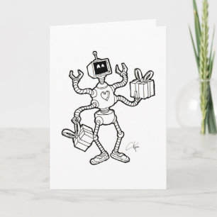 Robot-Grußkarte - verrückte Roboterarme Karte