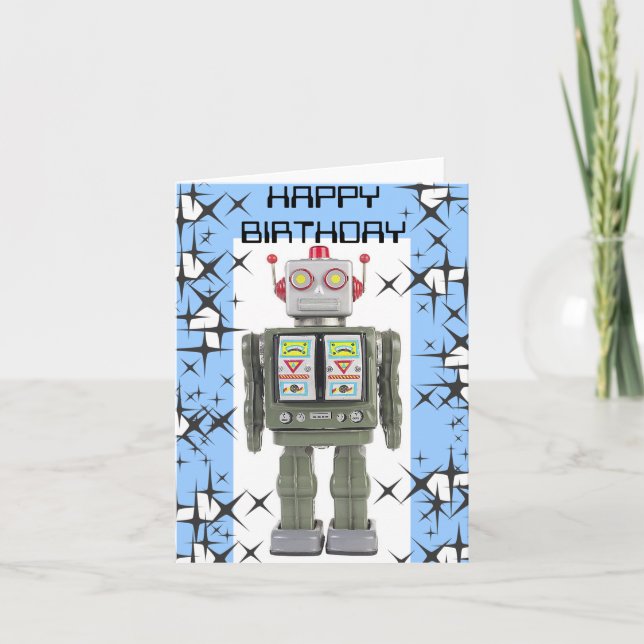 RoBoT Happy Birthday Card Karte (Vorderseite)