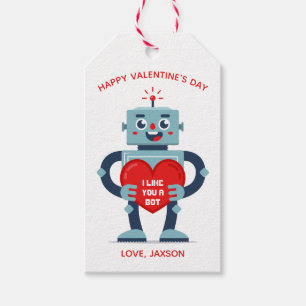 Robot Heart Niedlich Personalisiert Valentine Geschenkanhänger