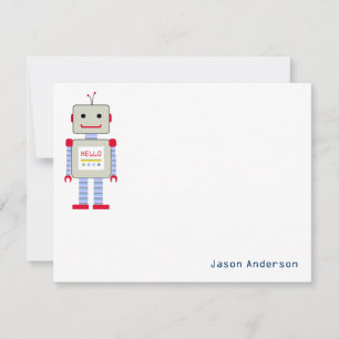 Robot "Hello" Stationery-Mitteilungskarten Mitteilungskarte