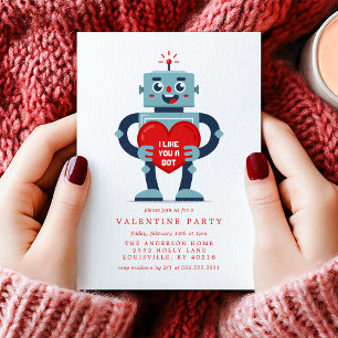 Robot Herz Cute Valentinstag Party Einladung