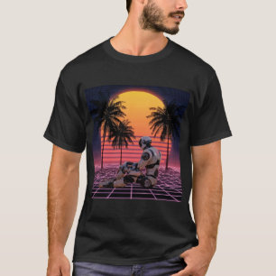 Robot in Ruhe im Neonparadies T-Shirt