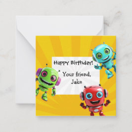 Robot Kids Gift Enclosure Card - Personalisiert Mitteilungskarte