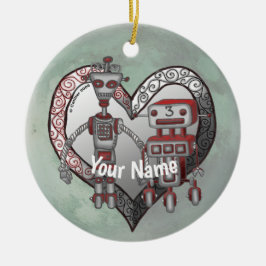 Robot-Liebe Keramik Ornament