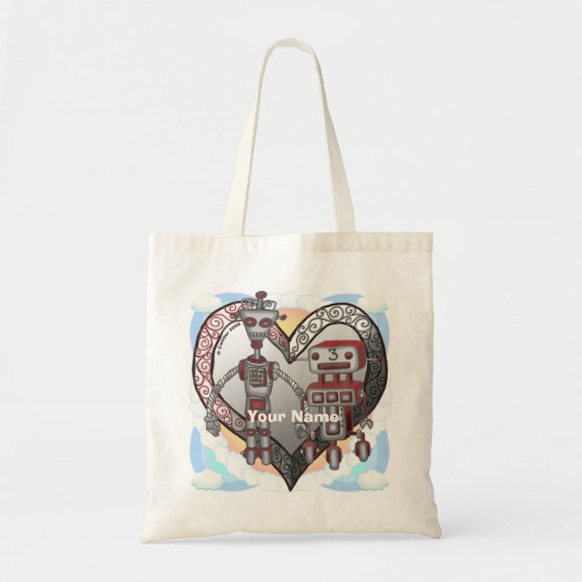 Robot Liebe Tote Bag Tragetasche (Vorne)