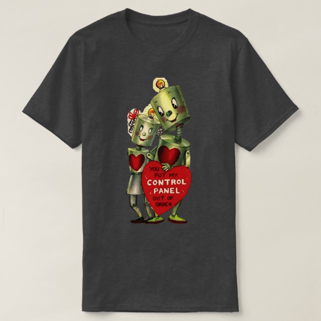 Robot Liebe Valentine T-Shirt (Design vorne)
