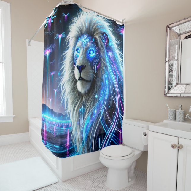 Robot Lion Art Duschvorhang (Beispiel)
