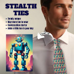 Robot Lover's Stealth Neck Tie Krawatte<br><div class="desc">Aus der Ferne sieht das aus wie eine typische Krawatte von Männern,  aber nach oben ist es nah die ganze ROBoT-LIEBE. In türkisfarbenen,  gelben und roten Farbtönen gestaltet.</div>