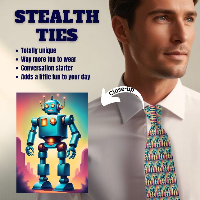 Robot Lover's Stealth Neck Tie Krawatte (Von Creator hochgeladen)