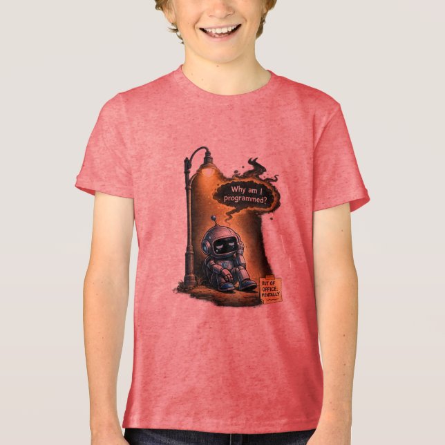 Robot Memes | Lustiger AI- & Tech-Humor Tri-Blend Shirt (Vorderseite)