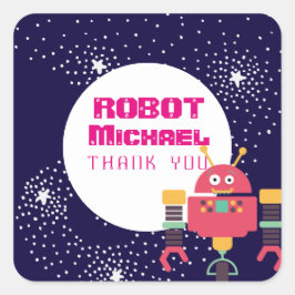 ROBOT Party liefert Blaurosa Sterne Nüsse an Bolze Quadratischer Aufkleber