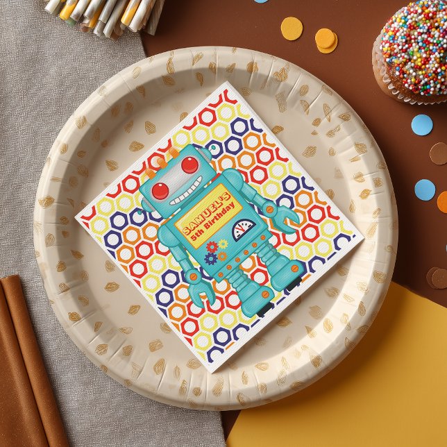 Robot Party Serviette (You'll go nuts and bolts for this ultra cool robot party napkin )