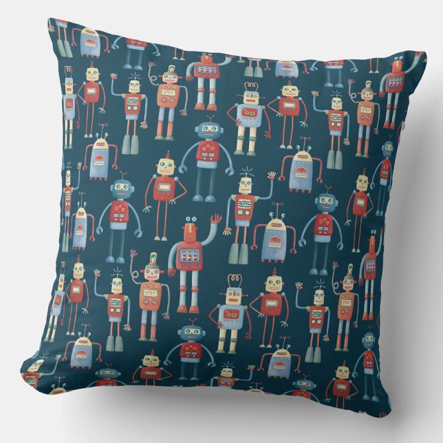Robot Pattern Dark Kissen (Von Creator hochgeladen)