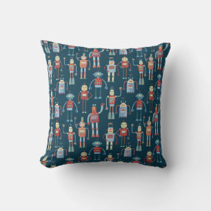 Robot Pattern Dark Kissen