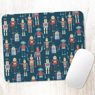 Robot Pattern Dark Mousepad