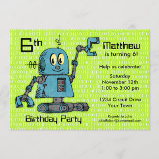 Robot Personalisiert Birthday Einladung