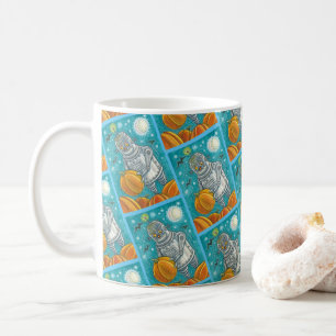 ROBOT PICKING PUMPKINS , HALLOWEEN MECHANISCHEN MA KAFFEETASSE
