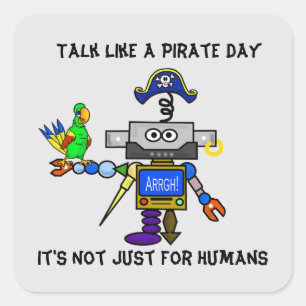 Robot Pirate "Talk like a Pirate Day" Aufkleber