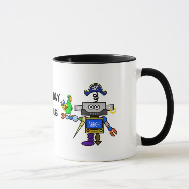 Robot Pirate "Talk like a Pirate Day" Tasse (Rechts)