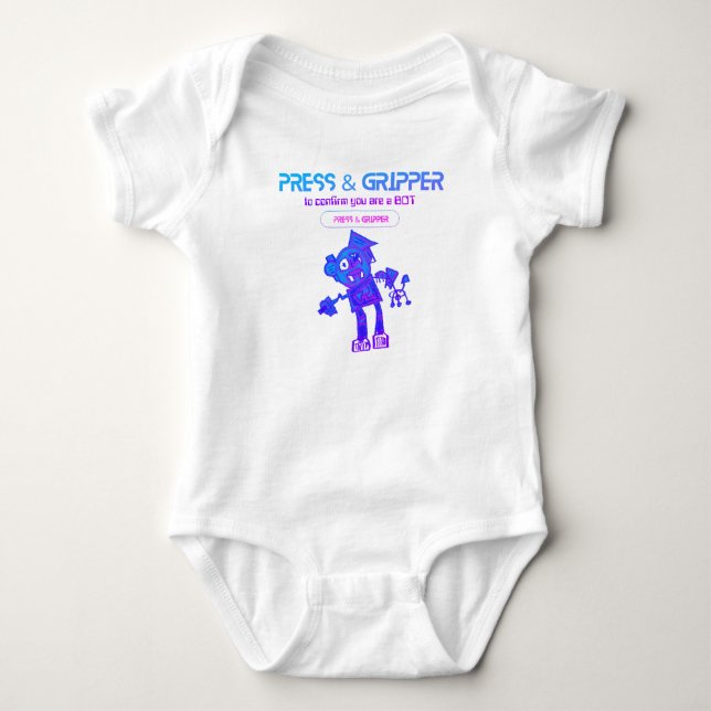 Robot Press & Gripper Baby Bodysuit Strampler (Vorderseite)
