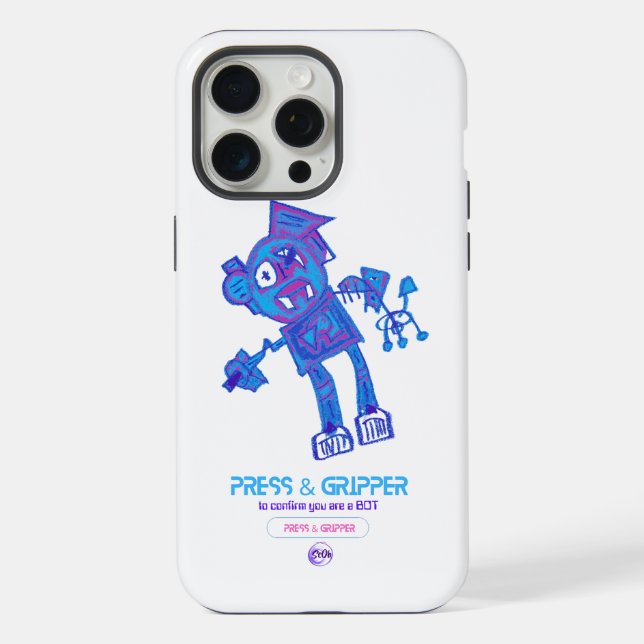 Robot Press & Gripper iPhone 15 Fall Hülle (Rückseite)