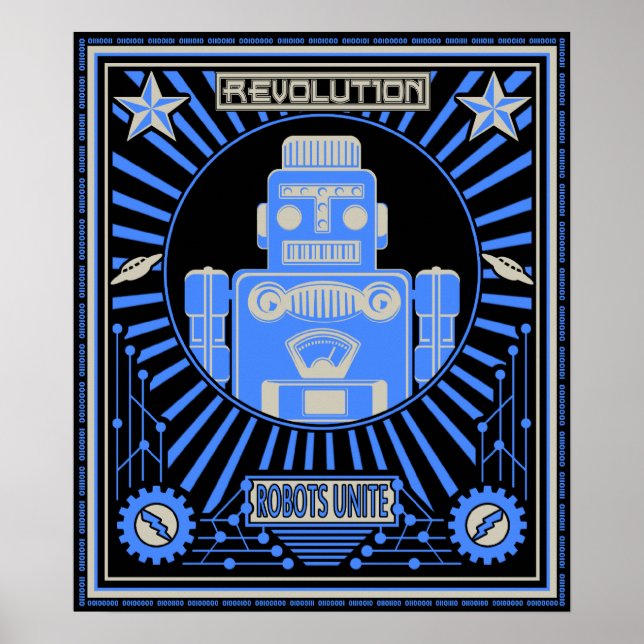 Robot Revolt Blue Poster (Vorne)