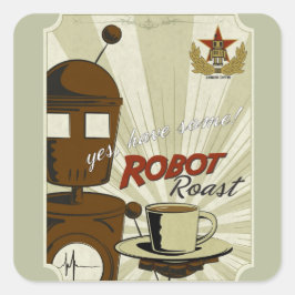 Robot Roast Quadratischer Aufkleber