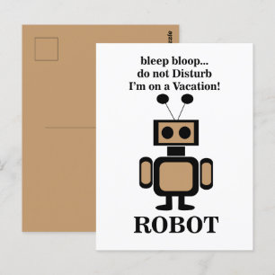 Robot Robotics Funny Postkarte