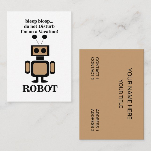 Robot Robotics Funny Visitenkarte (Vorne/Hinten)