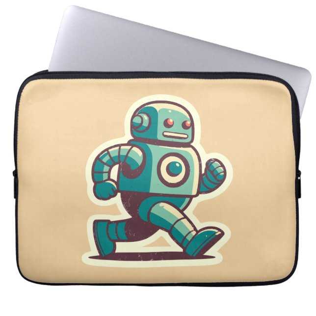Robot Runner Laptopschutzhülle (Vorderseite)