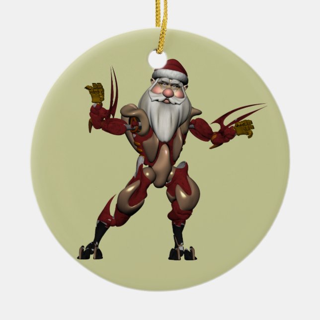 Robot Santa Keramikornament (Vorne)