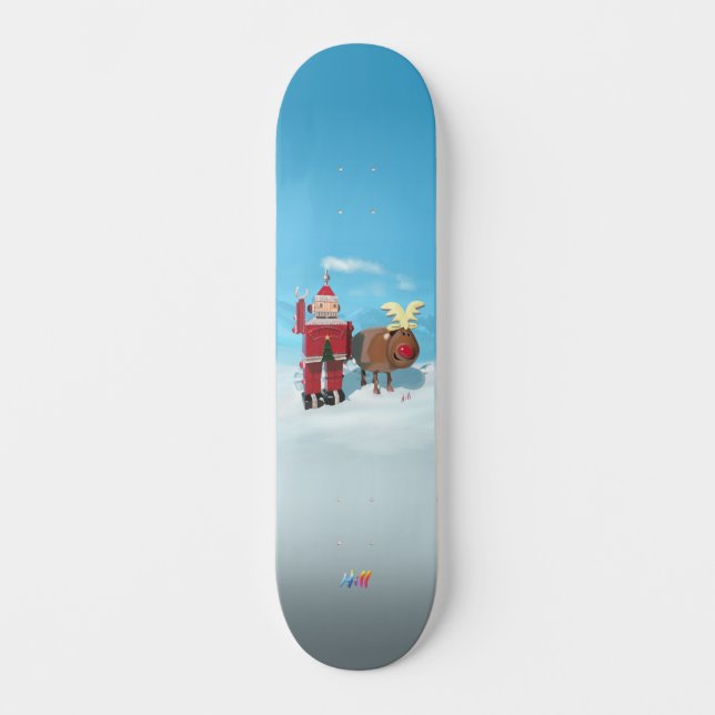 Robot Santa & Oh Deber Weihnachtsfest-Abenteuer Skateboard (Vorderseite)
