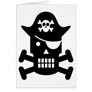 Robot Skull & Crossbones Pirate Silhouette
