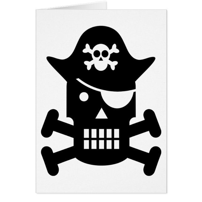 Robot Skull & Crossbones Pirate Silhouette (Vorne)