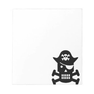 Robot Skull & Crossbones Pirate Silhouette Notizblock